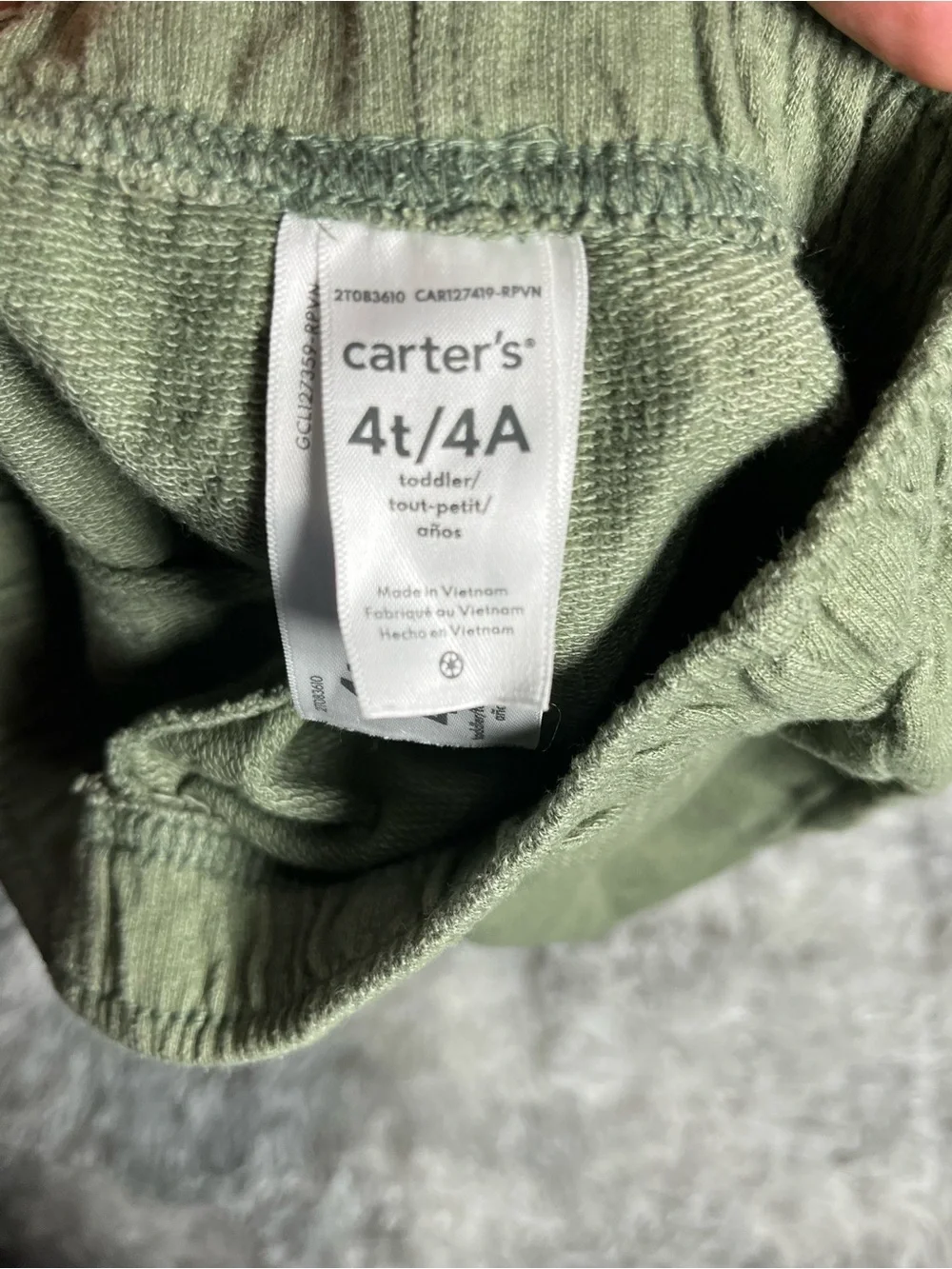 Carter’s Toddler Girls Olive Green Pull On Shorts 4T Casual Elastic Waist